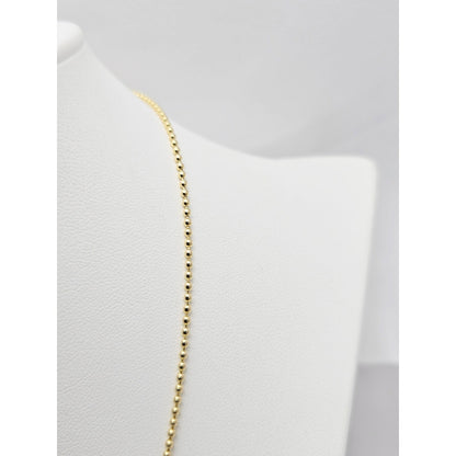 14K Yellow Gold Bead Ball Link Chain Necklace