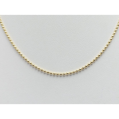 14K Yellow Gold Bead Ball Link Chain Necklace