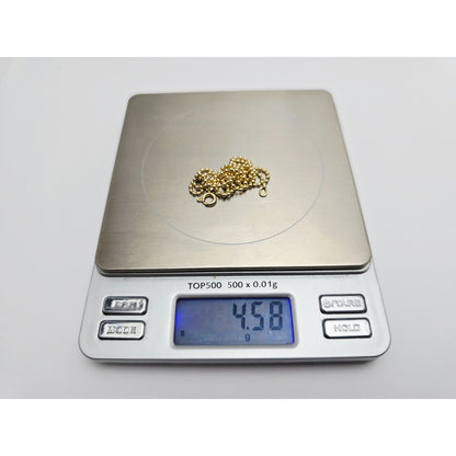 14K Yellow Gold Bead Ball Link Chain Necklace