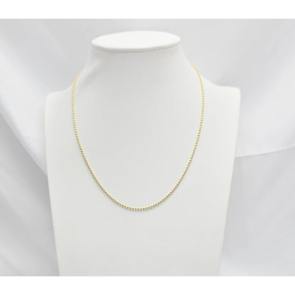 14K Yellow Gold Bead Ball Link Chain Necklace