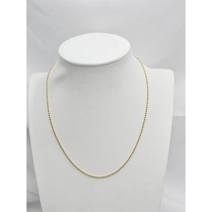 14K Yellow Gold Bead Ball Link Chain Necklace