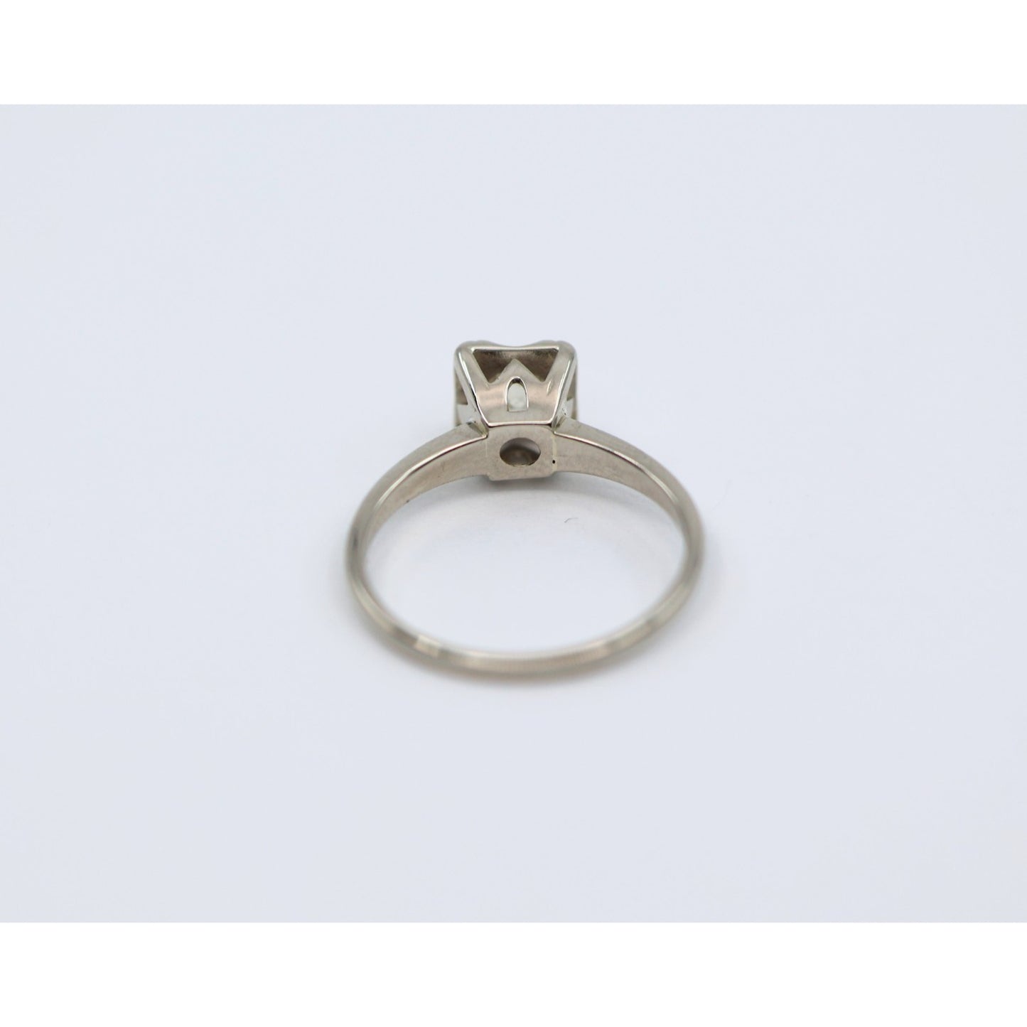 14K White Gold Old European Cut Diamond Solitaire Ring