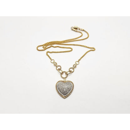 D'Oro by EFFY Diamond Pave Diamond Heart Pendant & Necklace in 14K Yellow Gold