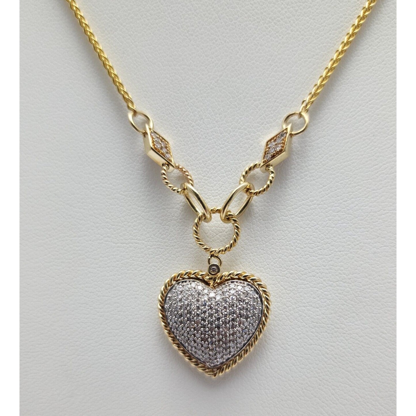 D'Oro by EFFY Diamond Pave Diamond Heart Pendant & Necklace in 14K Yellow Gold