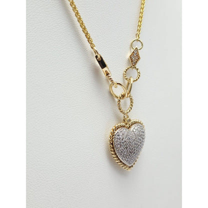 D'Oro by EFFY Diamond Pave Diamond Heart Pendant & Necklace in 14K Yellow Gold