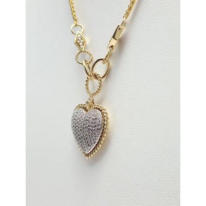 D'Oro by EFFY Diamond Pave Diamond Heart Pendant & Necklace in 14K Yellow Gold