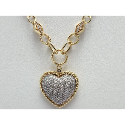 D'Oro by EFFY Diamond Pave Diamond Heart Pendant & Necklace in 14K Yellow Gold