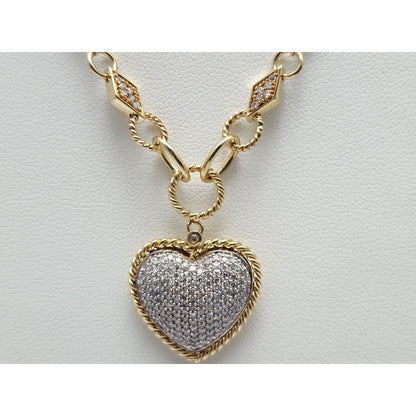 D'Oro by EFFY Diamond Pave Diamond Heart Pendant & Necklace in 14K Yellow Gold