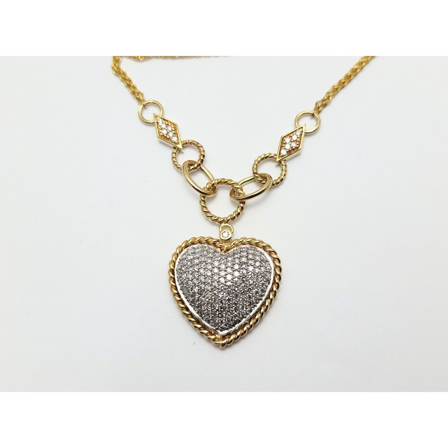 D'Oro by EFFY Diamond Pave Diamond Heart Pendant & Necklace in 14K Yellow Gold