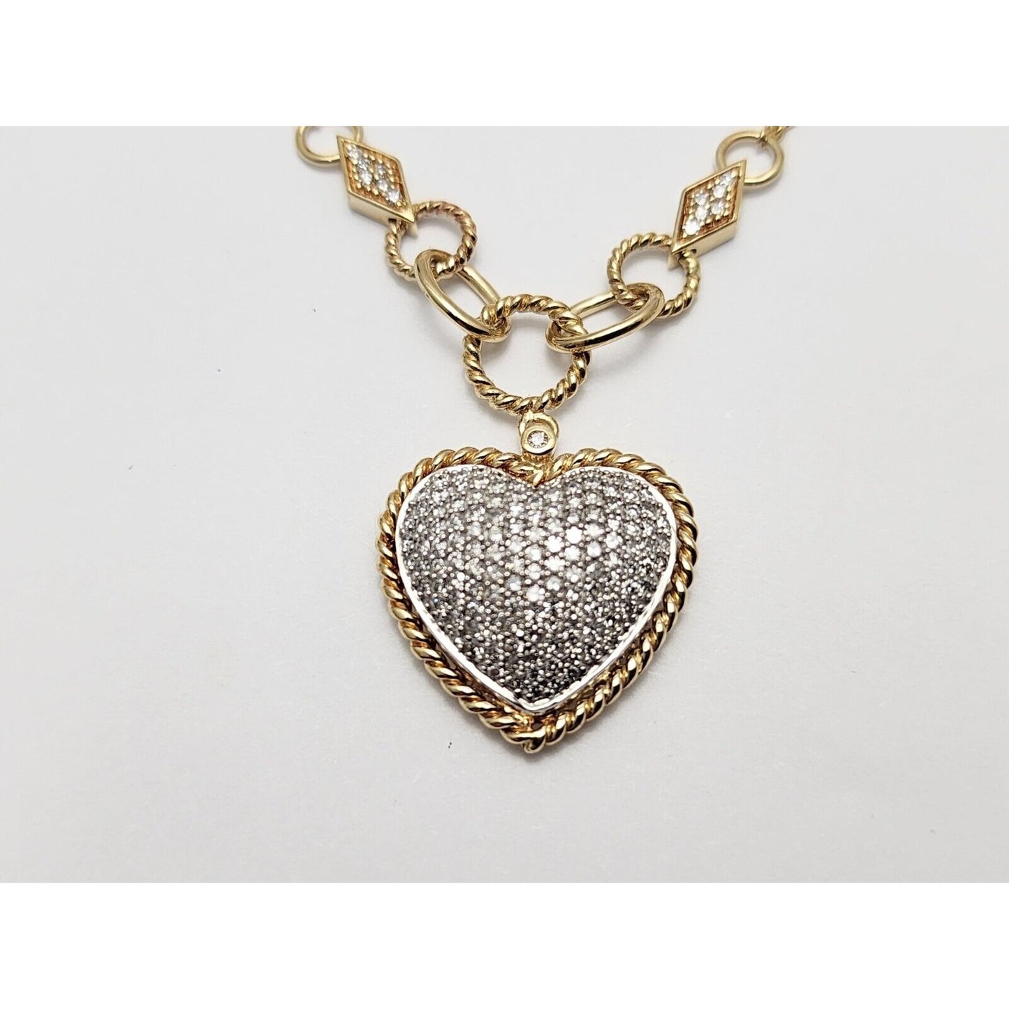 D'Oro by EFFY Diamond Pave Diamond Heart Pendant & Necklace in 14K Yellow Gold