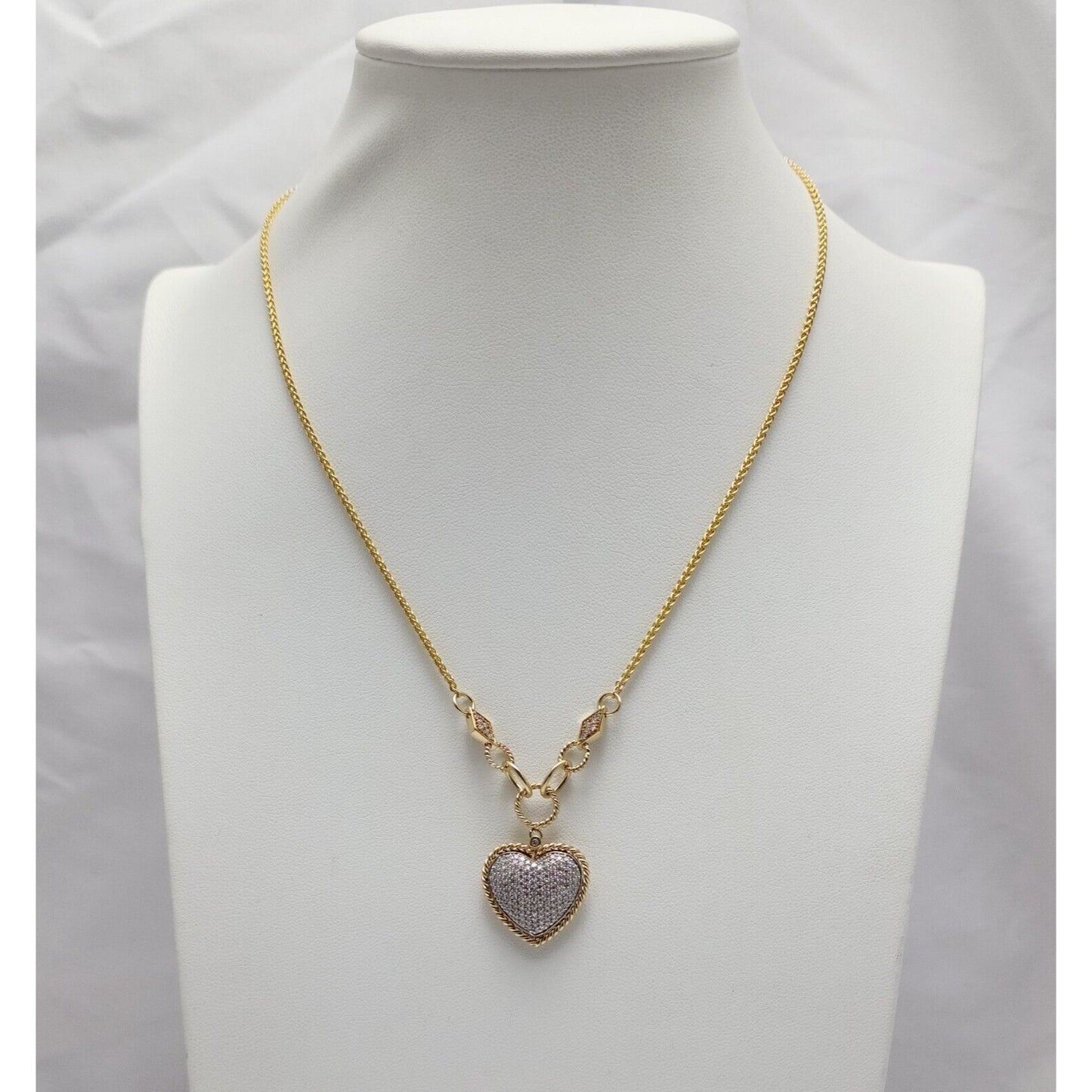 D'Oro by EFFY Diamond Pave Diamond Heart Pendant & Necklace in 14K Yellow Gold