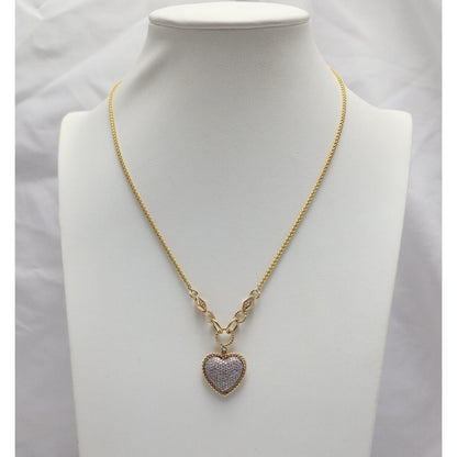 D'Oro by EFFY Diamond Pave Diamond Heart Pendant & Necklace in 14K Yellow Gold