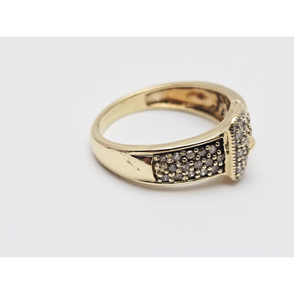 10K Yellow Gold Diamond Belt Ring