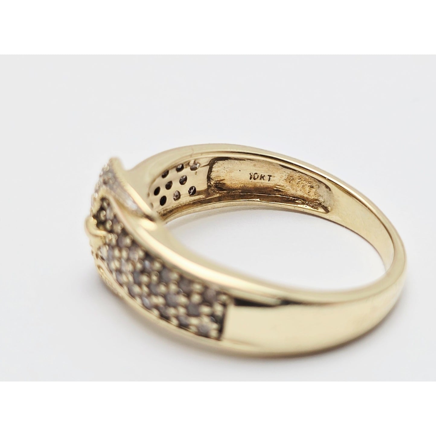 10K Yellow Gold Diamond Belt Ring