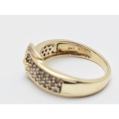 10K Yellow Gold Diamond Belt Ring