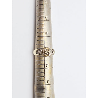 10K Yellow Gold Diamond Belt Ring