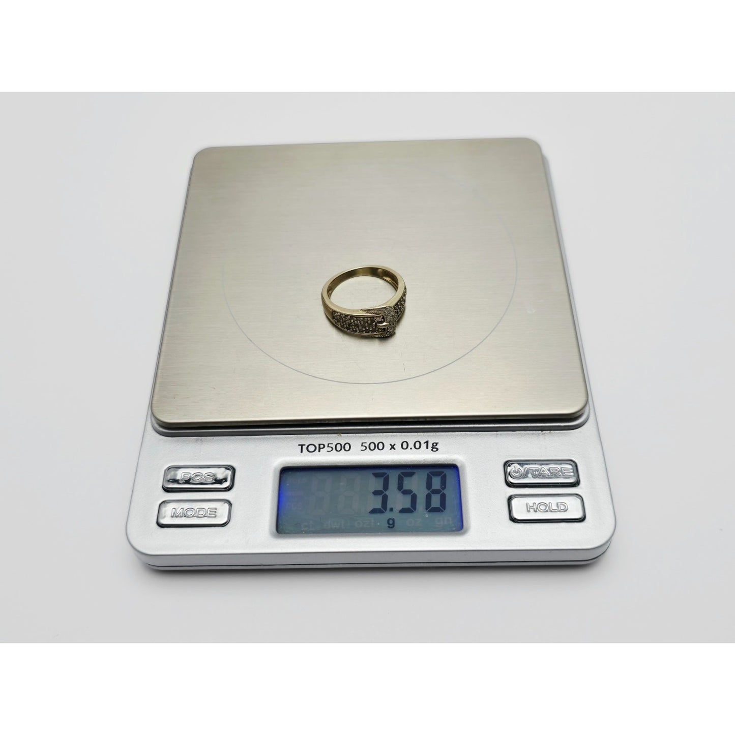 10K Yellow Gold Diamond Belt Ring