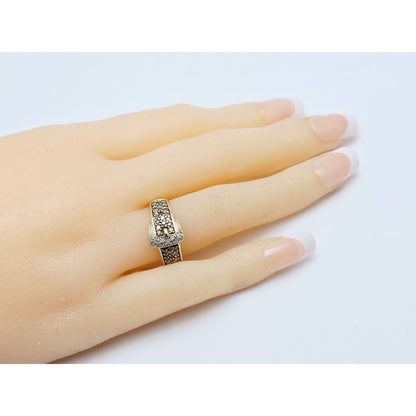 10K Yellow Gold Diamond Belt Ring