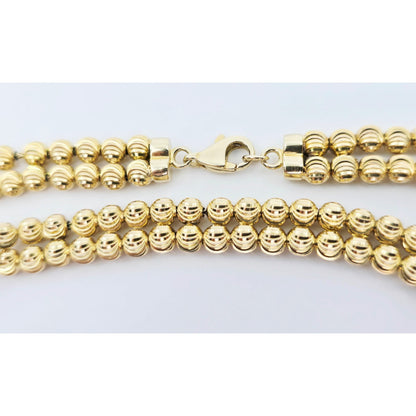 10K Yellow Gold Bead Ball Cable Link Chain Bracelet