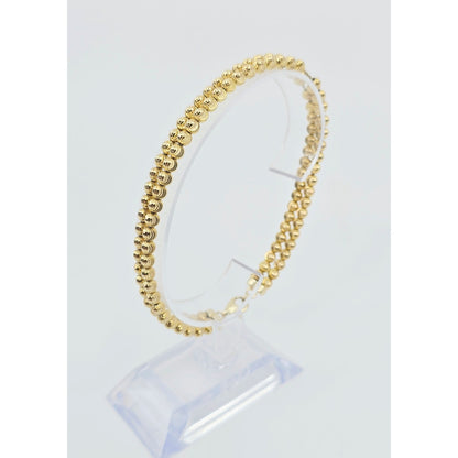 10K Yellow Gold Bead Ball Cable Link Chain Bracelet