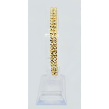 10K Yellow Gold Bead Ball Cable Link Chain Bracelet