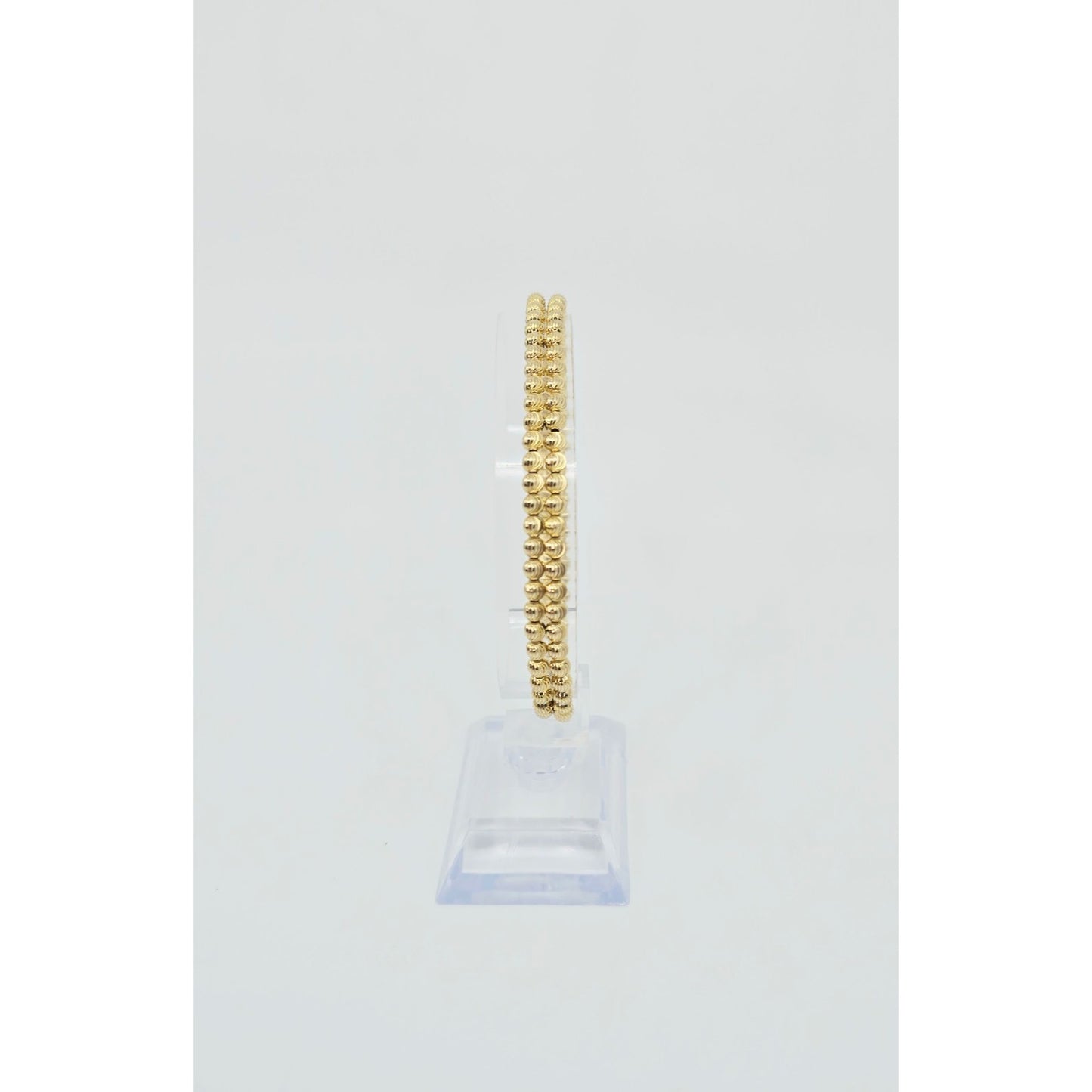 10K Yellow Gold Bead Ball Cable Link Chain Bracelet