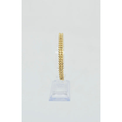 10K Yellow Gold Bead Ball Cable Link Chain Bracelet