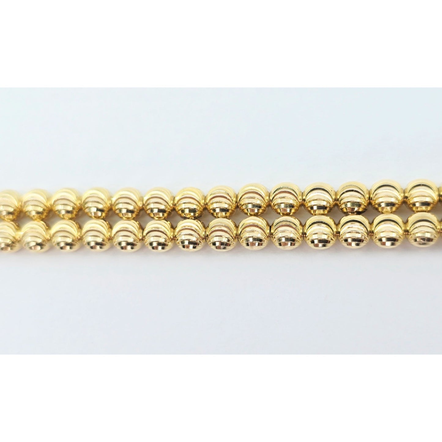10K Yellow Gold Bead Ball Cable Link Chain Bracelet