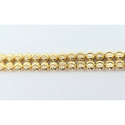 10K Yellow Gold Bead Ball Cable Link Chain Bracelet