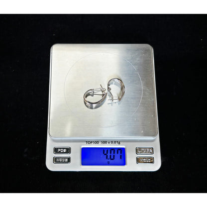 10K White Gold Round Diamond French Clip Earrings