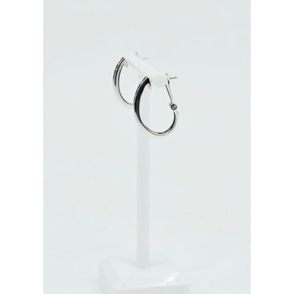 10K White Gold Round Diamond French Clip Earrings