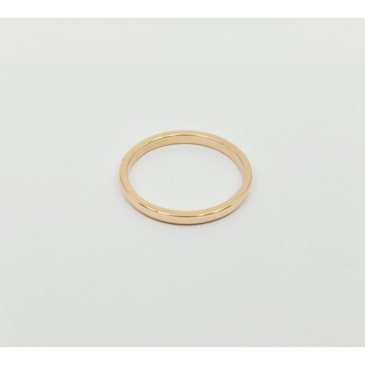 Thin 14K Rose Gold Polished Wedding Band Ring