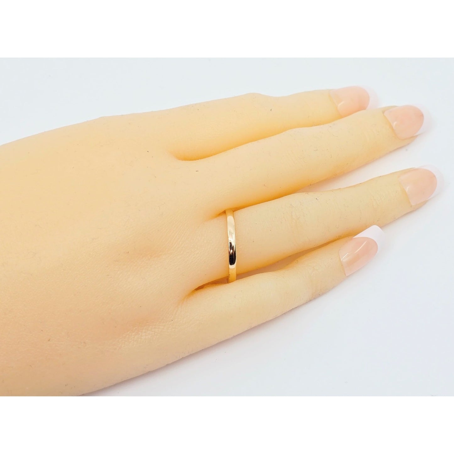 Thin 14K Rose Gold Polished Wedding Band Ring