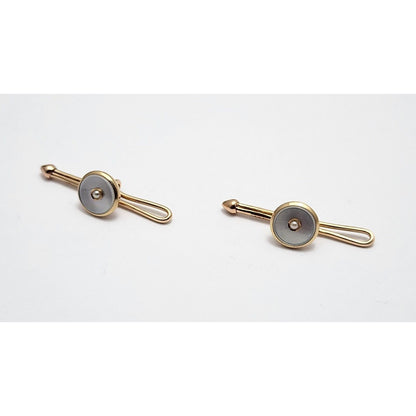 Vintage Bodkin 14K Yellow Gold Mother of Pearl Cufflinks