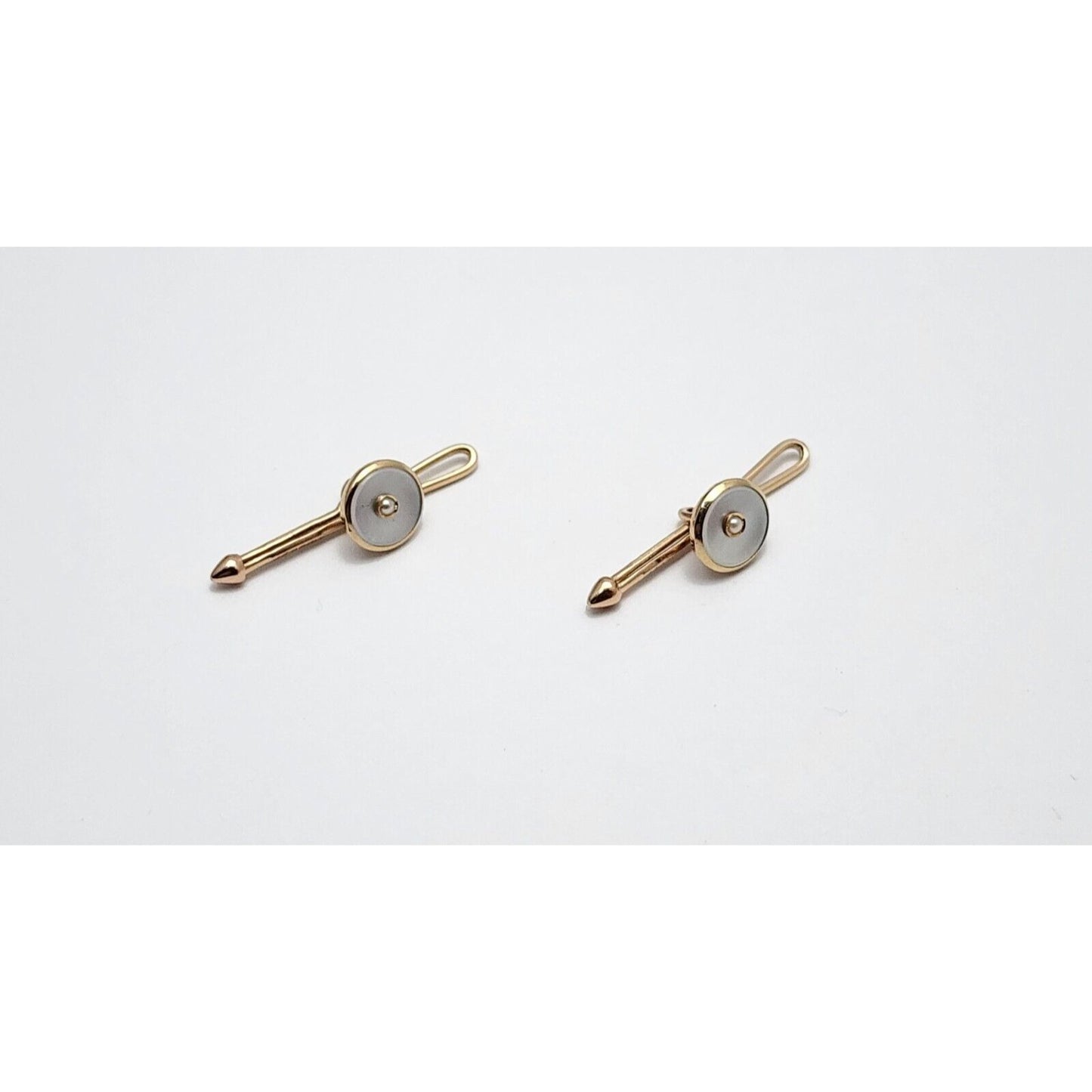 Vintage Bodkin 14K Yellow Gold Mother of Pearl Cufflinks