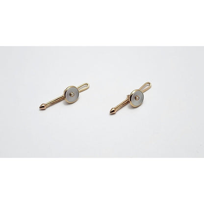 Vintage Bodkin 14K Yellow Gold Mother of Pearl Cufflinks