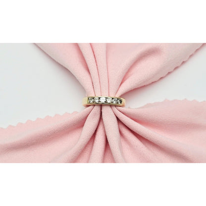 14K Yellow Gold Single Row 6 Diamond Wedding Ring Band