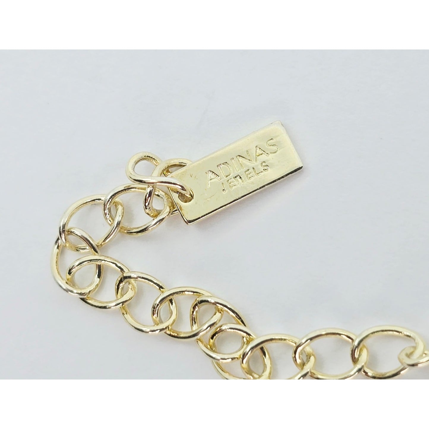 Adinas Jewels 925 Silver Gold Plated Resizable Butterfly Anklet Link CZ Bracelet