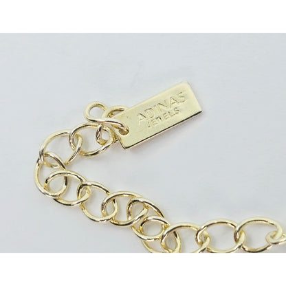 Adinas Jewels 925 Silver Gold Plated Resizable Butterfly Anklet Link CZ Bracelet