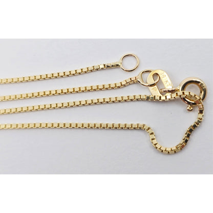 14K Yellow Gold Box Link Chain Necklace