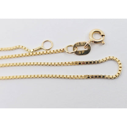 14K Yellow Gold Box Link Chain Necklace
