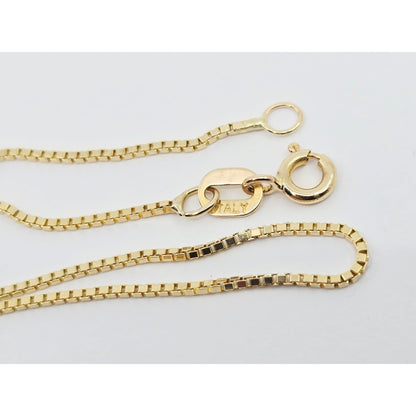 14K Yellow Gold Box Link Chain Necklace
