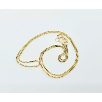 14K Yellow Gold Box Link Chain Necklace