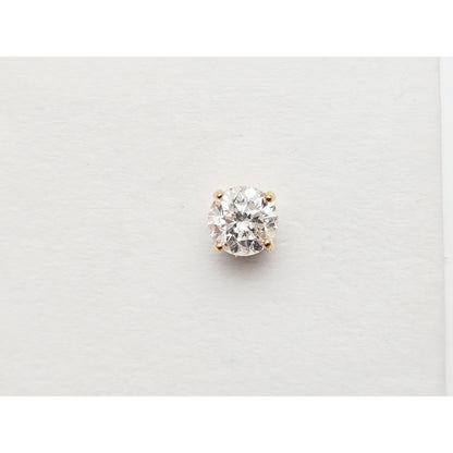 14K Yellow Gold Round Diamond Stud Earrings