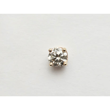 14K Yellow Gold Round Diamond Stud Earrings