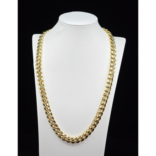10K Yellow Gold Cuban Link Chain Necklace