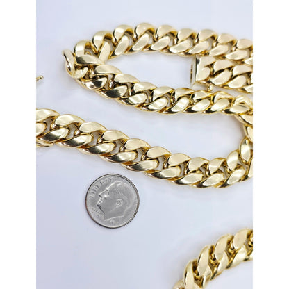 10K Yellow Gold Cuban Link Chain Necklace