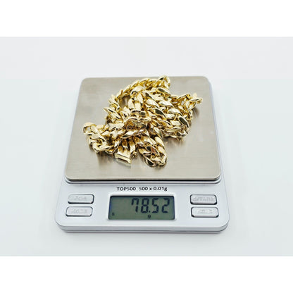 10K Yellow Gold Cuban Link Chain Necklace