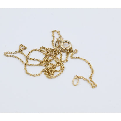 Thin 14K Yellow Gold Link Chain Necklace