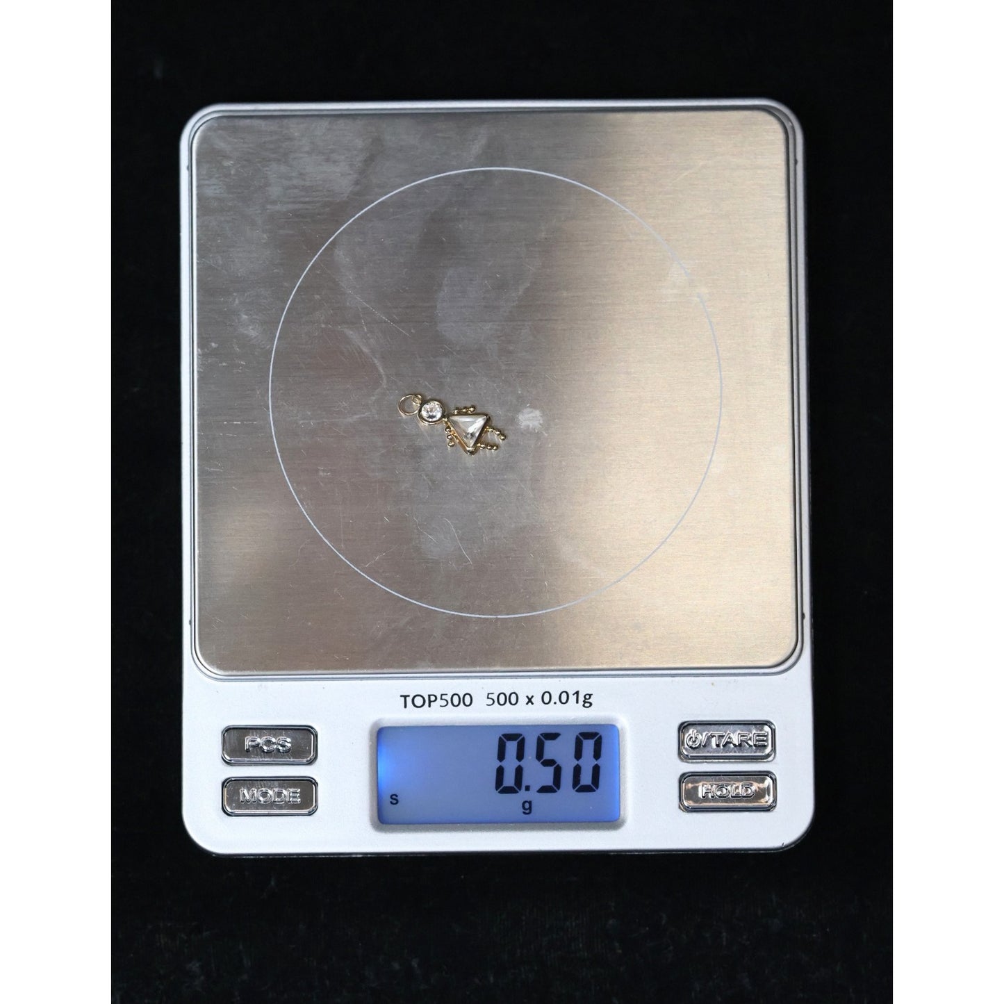 14K Yellow Gold Little Baby Girl CZ Charm Pendant